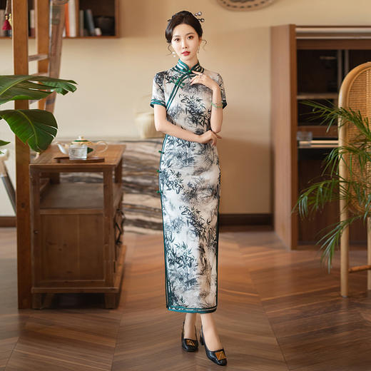 高端气质修身，年轻款改良民国风复古长款旗袍SYG771 商品图2