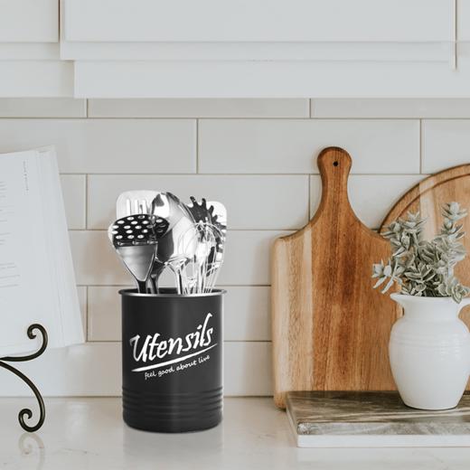 出口单 北欧风及简风格桌面不锈钢厨具收纳桶 PJ840 商品图1