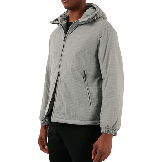EMPORIO ARMANI 阿玛尼 男士宽松长袖连帽落肩双向拉链棉服 灰色 3D1BA8 1NJXZ 06G1 商品图1