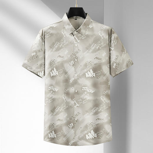 【Q】【桑蚕丝】【新款DDA】大依优型大码短袖衬衫花衬衫加肥加大男装大号大码衬衣上衣男士绅士商务休闲半袖夏季 商品图1