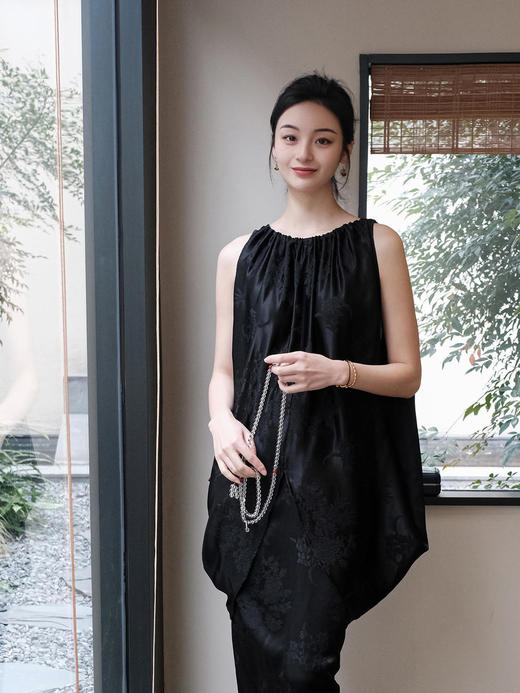 盛唐牡丹 |真丝冠乐绉梅兰竹菊上衣 商品图5