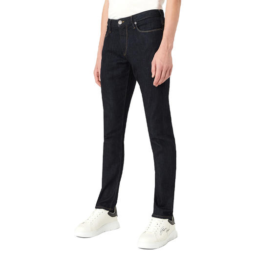 EMPORIO ARMANI 阿玛尼 男士徽标贴花牛仔布修身斜纹牛仔裤 蓝色 8N1J06 1D5QZ 0941 商品图1