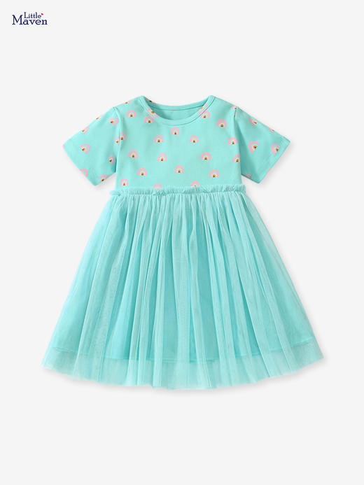 【夏日必备！清新少女裙】Little maven网纱女童连衣裙欧美夏季儿童童裙透气短袖女童公主裙 商品图0