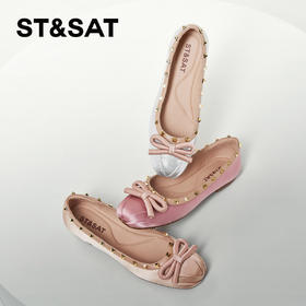 星期六蝴蝶结铆钉平底单鞋SSC1111074