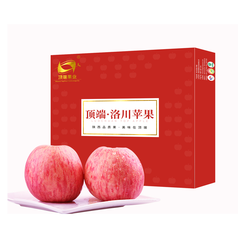 【顶端果业红礼盒】顶端果业洛川红富士苹果15枚75mm礼盒装 新鲜苹果