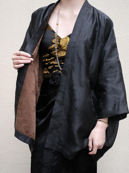 盛唐牡丹 |香云纱梅兰竹菊开衫 商品图2