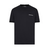 EMPORIO ARMANI 阿玛尼 男士徽标刺绣和罗纹饰边轻质平纹针织圆领短袖T恤 黑色 3D1TN3 1JOCZ 0033 商品缩略图0