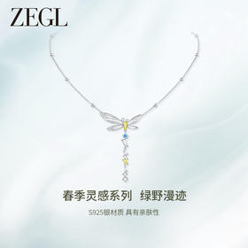 ZEGL设计师绿野漫迹系列925银蝴蝶项链女2024新款流苏锁骨链饰品