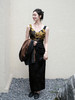 盛唐牡丹 |黑色梅兰竹菊褶皱半裙 商品缩略图7