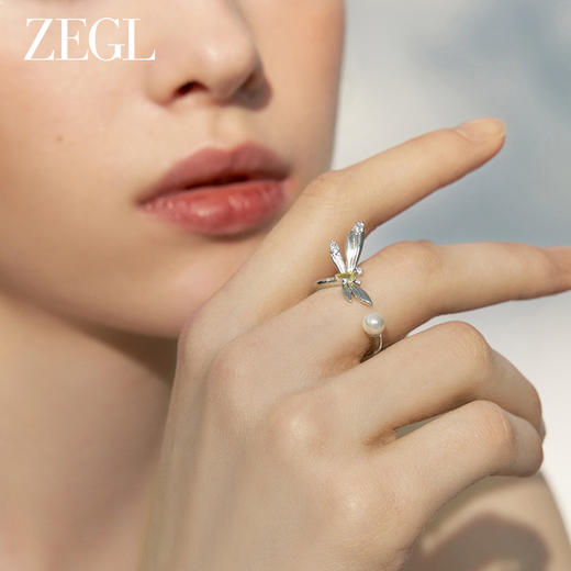 ZEGL设计师绿野漫迹系列925银蝴蝶戒指女小众设计2024款开口指环 商品图2