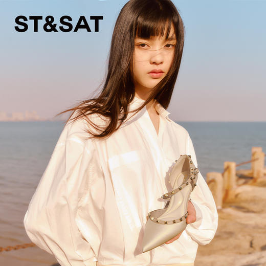 星期六性感铆钉尖头细高跟SSC1114135 商品图1