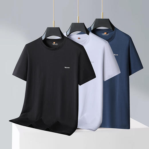 【Q】【新款DWP】大依优型大码短袖T恤圆领加肥加大男士大号弹力透气舒适夏季半袖 商品图1