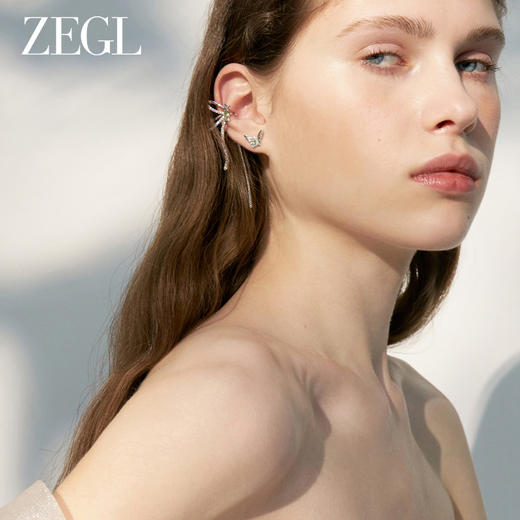 【ZEGL耳妆盘】设计师绿野漫迹系列925银蝴蝶耳环女耳钉耳夹耳饰 商品图1