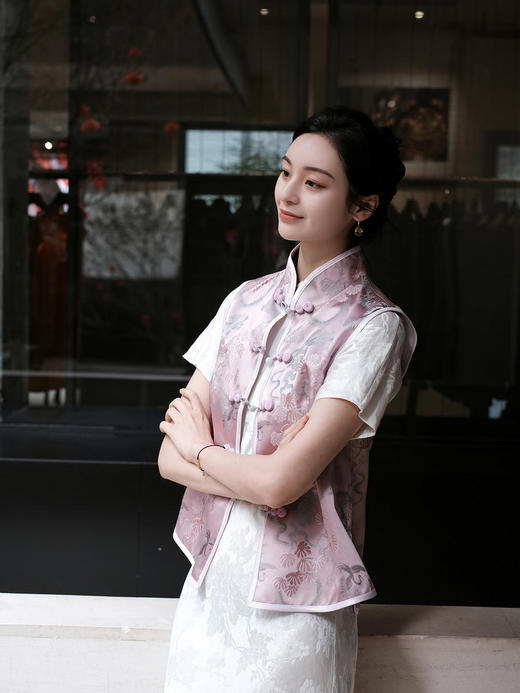 瑕疵|盛唐牡丹 |闲云野鹤宋锦对襟马甲[特价品] 商品图3