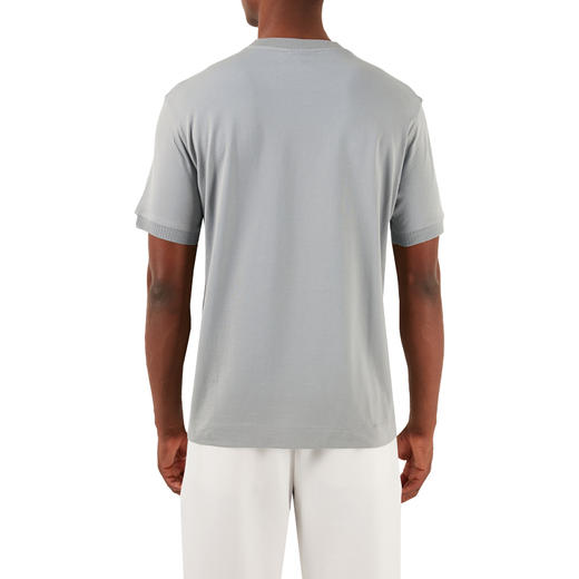 EMPORIO ARMANI 阿玛尼 男士刺绣徽标棉质圆领短袖T恤 灰绿色 3D1TN3 1JOCZ 0665 商品图2
