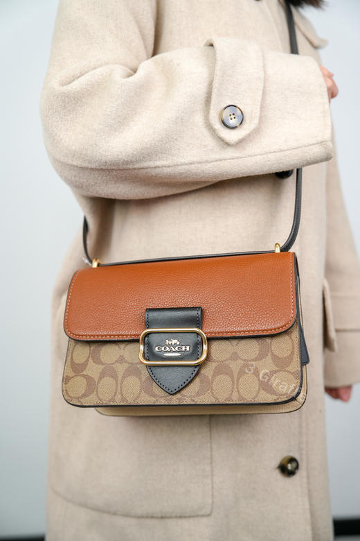 COACH蔻驰 Morgan27棕黄色老花法棍包单肩手提包 女款CE560 #美国直邮 商品图4