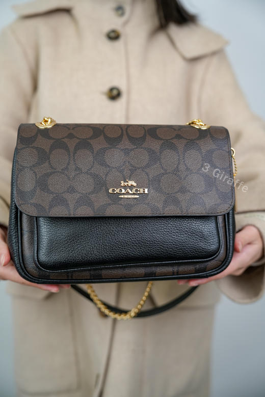 COACH/蔻驰女士经典印花风琴包百搭中号单肩斜挎包 CC878 #美国直邮 商品图3