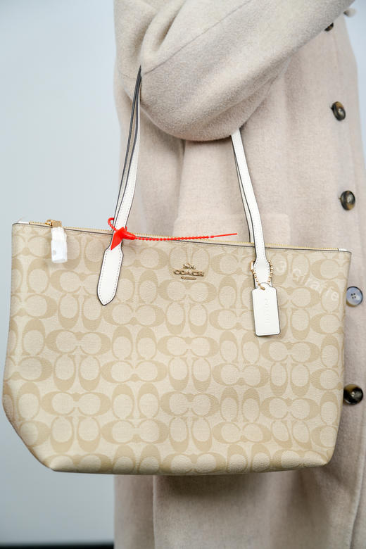 COACH/蔻驰Zip Tote 30拉链开合奶白色托特包单肩包女款4455  #美国直邮 商品图4
