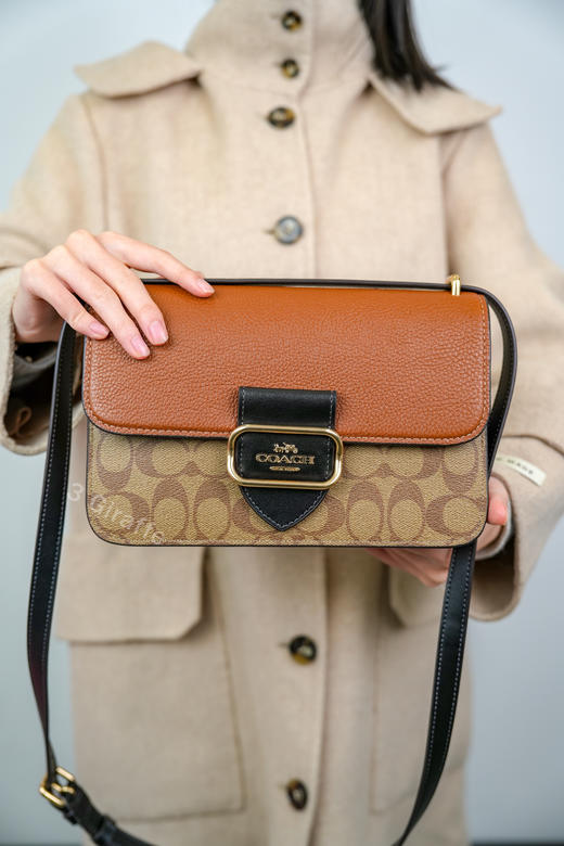 COACH蔻驰 Morgan27棕黄色老花法棍包单肩手提包 女款CE560 #美国直邮 商品图3