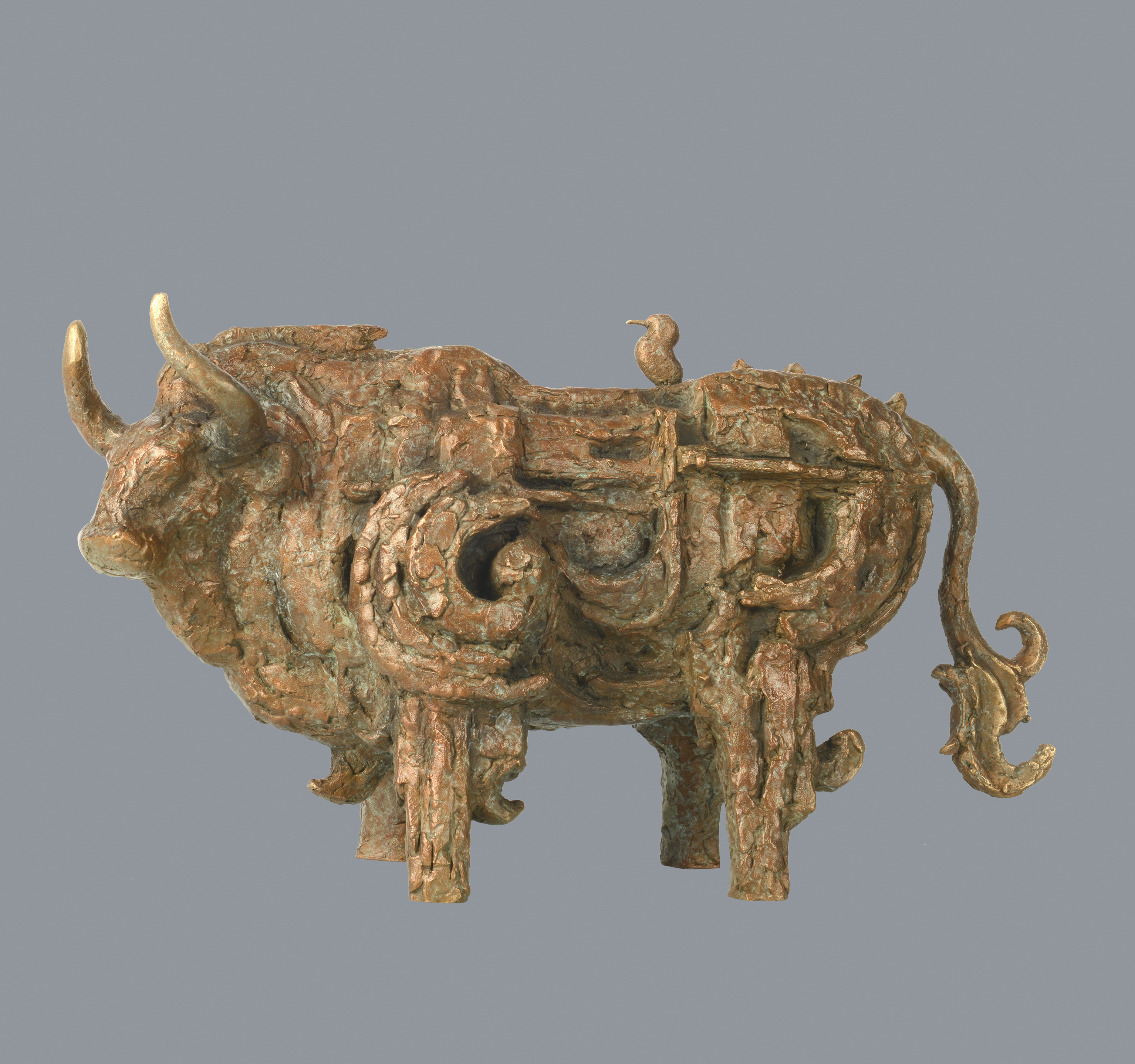 宇达青铜摆件 韩美林作品《春之勤奋、夏之耕耘、秋之砥砺、冬之前行》艺术摆件  长48.5cm