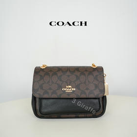 COACH/蔻驰女士经典印花风琴包百搭中号单肩斜挎包 CC878 #美国直邮