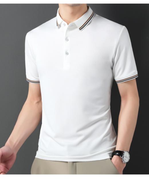 💗【国际米澜男士抗菌透气POLO衫】🔥 面料手感柔软，环保健康，不易变色，💦透气透湿不透水，毛纱领耐磨不起球，😍领子和袖口的撞色条纹搭配，更显年轻，不沉闷 商品图0