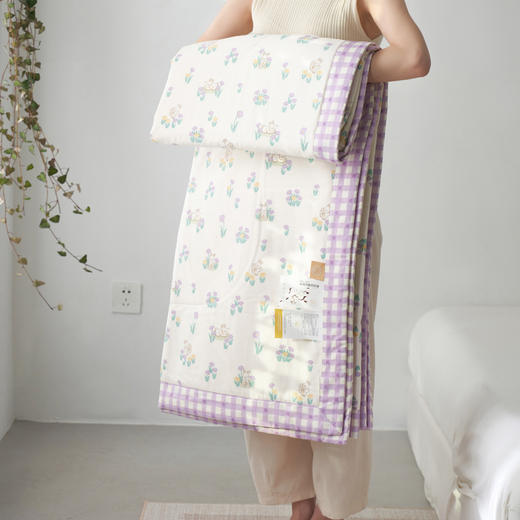 自然醒全棉棉花夏被薄款可水洗单双人13372全棉被芯新疆棉夏凉被LFS 商品图11