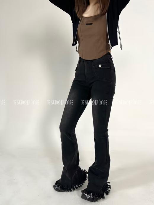 【门店同款】ENJOY春季复古须毛边喇叭裤 157006937 商品图3