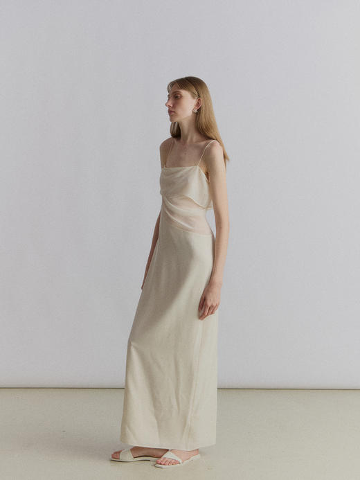 VC｜SS24070 Asti layred dress [ 吊带连衣裙 卡其 / 白 ] 商品图2