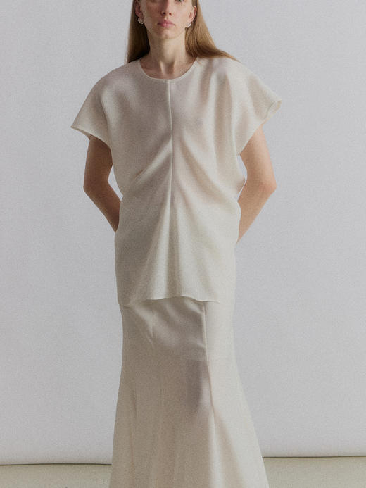 VC｜SS24035 Lou draped top [ 短袖上衣  黑 / 白 ] 商品图1