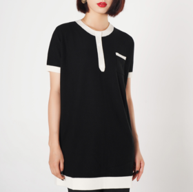 臣禾【100%羊毛】撞色拼接针织衫K212090603