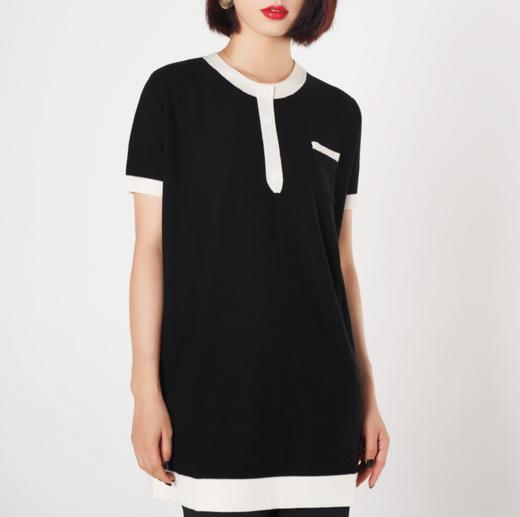 臣禾【100%羊毛】撞色拼接针织衫K212090603 商品图0