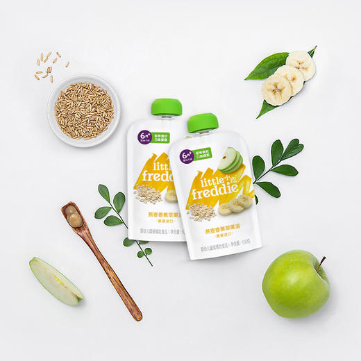 英国little freddie小皮燕麦香蕉苹果泥 100g 商品图1