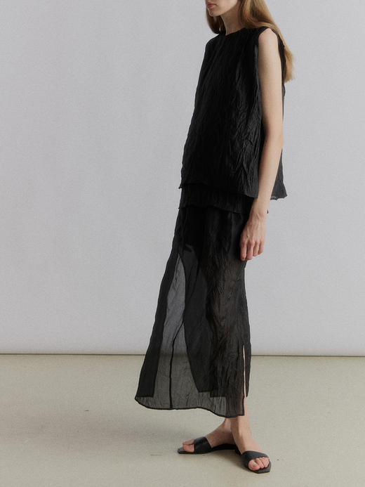 VC｜SS24024 Asti crinkled top [ 无袖上衣   黑 / 白 ] 商品图1