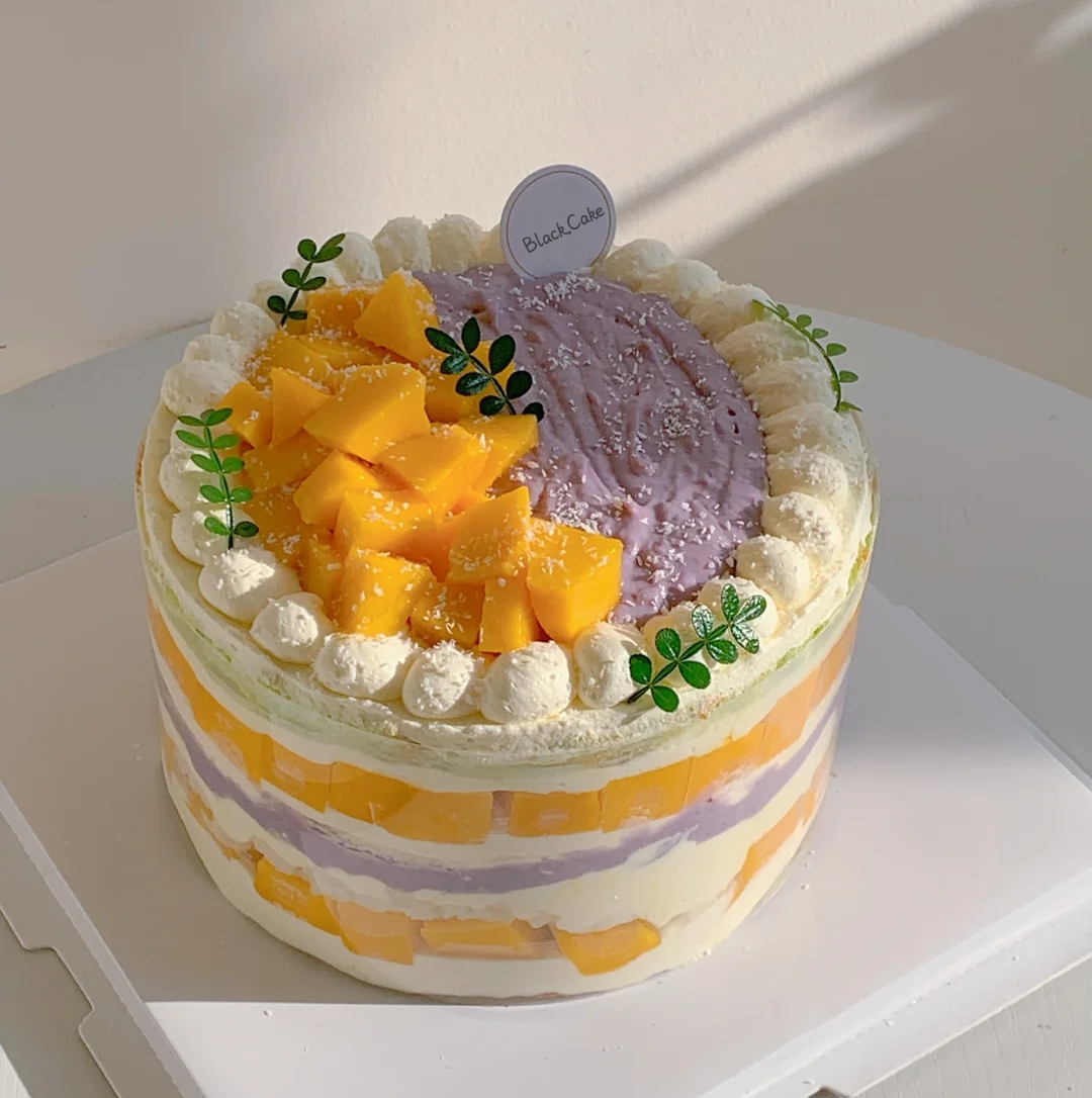 【五一大放价】芒果芋泥双拼裸蛋糕