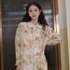 两三事行云如水国潮系列春季设计感小众气质衬衫复古印花宽松衬衣 商品缩略图1