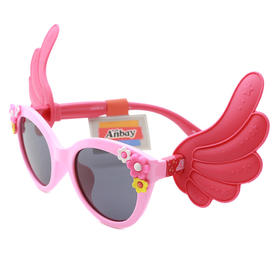 安比小翅膀可爱造型儿童太阳镜2-10岁女童墨镜防紫外线防强光遮阳镜21255