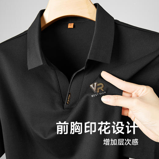 【新款DDP】大依优型大码翻领短袖Polo衫V领加肥加大男士大号弹力透气舒适夏季半袖 商品图2