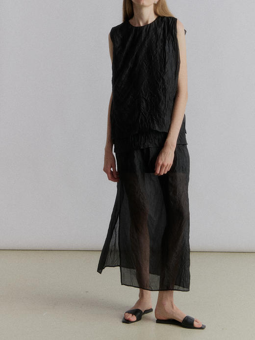 VC｜SS24026 Asti crinkled skirt [ 半身裙   黑 / 白 ] 商品图1