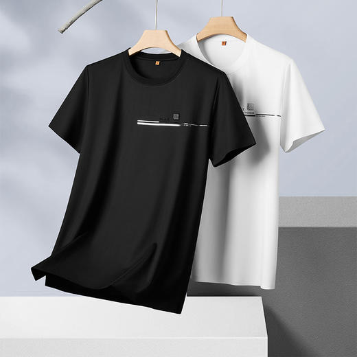 【新款DDP】大依优型大码短袖T恤圆领加肥加大男士大号弹力透气舒适夏季半袖透气 商品图0