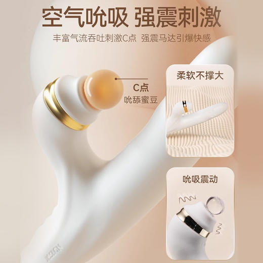 【爆款推荐】杰士邦Master系列 自抽插转珠棒 震动棒 奶油白 商品图2