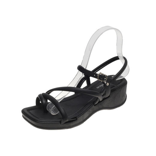 【饱满厚底，增高不减美】轻松穿出网红感，腿长身材好。夏季必备，凉鞋女外穿，超舒适防滑，带着它去夏日的海滩畅玩吧！ 商品图4