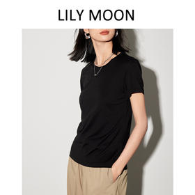 【高品质天丝+桑蚕丝】Lilymoon 天丝桑蚕丝圆领短袖果冻T恤简约舒适休闲纯色百搭