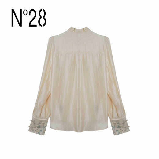 【破价】N°28 “大理衬衫”设计师衬衫新中式圆领刺绣长袖上衣9A11S005 商品图2