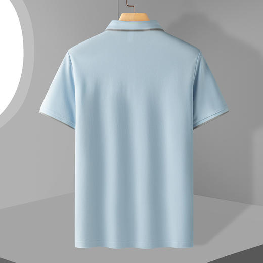 【恬妈推荐】【含桑蚕丝】罗蒙男士夏季商务休闲polo衫男短袖男士t恤短袖polo衫 商品图3