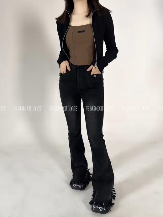【门店同款】ENJOY春季复古须毛边喇叭裤 157006937 商品图0