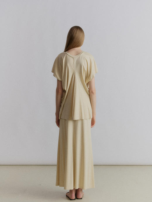 VC｜SS24122 Lou draped jersey top [ 短袖上衣 黄 / 灰 ] 商品图2