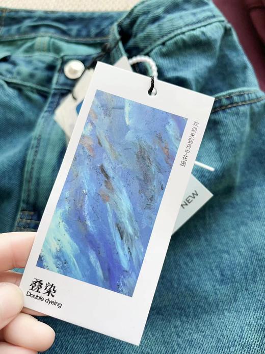 老米优品/大爱款！实物巨美~《重工晕染色复古牛仔镰刀裤》蓝绿色系晕染太别致了！宽松镰刀裤造型感十足~K240322A 商品图7
