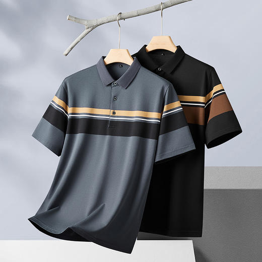 【新款DDP】大依优型大码翻领短袖Polo衫加肥加大男士大号弹力透气舒适夏季半袖 商品图1