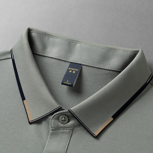 【含桑蚕丝】罗蒙夏季商务男士t恤短袖polo衫休闲男polo衫短袖 商品图4